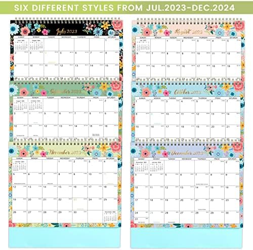 Календар за биро 2023-2024 - Стоечки флип 2023-2024, 18 месеци Десктоп календар со густа хартија, 9,8 x 8.3, јули.2023 - декември.2024