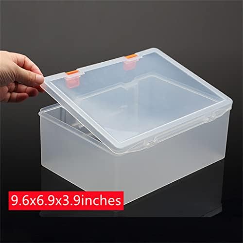 Транспарентна Пластична Задебелена Кутија за Складирање, капак и Рачка со Шарки, 9, 6х6, 9х3, 9инчи Контејнери За Складирање