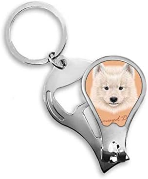 Бело Самојед Куче Милениче Животно Машина За Сечење Нокти Отворач За Клучеви Ножици