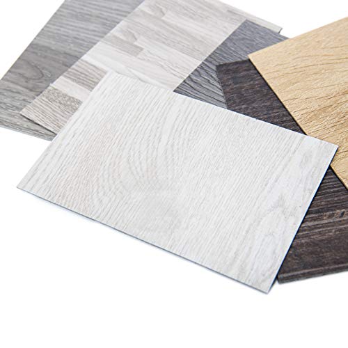 Примероци од тавани од кора и лепење на плочки од подот, сет од 6, ригидна површина тврдо јадро лесно само-лепливо само-лепенки