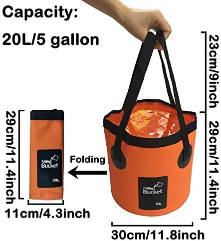 Сончева корпа за склопување, 3 и 5 галони мултифункционални преносни склопувачки корпа за риболов -корпа за миење на миењето -контејнер