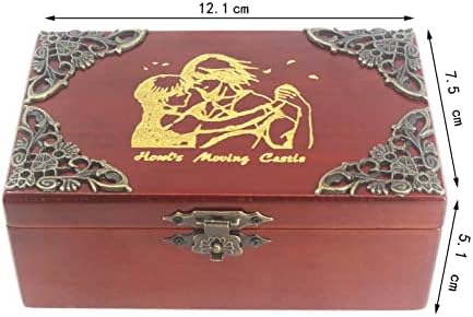 Розикинг дрвена музичка кутија со огледало механизам врежан накит музички кутии Божиќ роденден подароци за Денот на вineубените