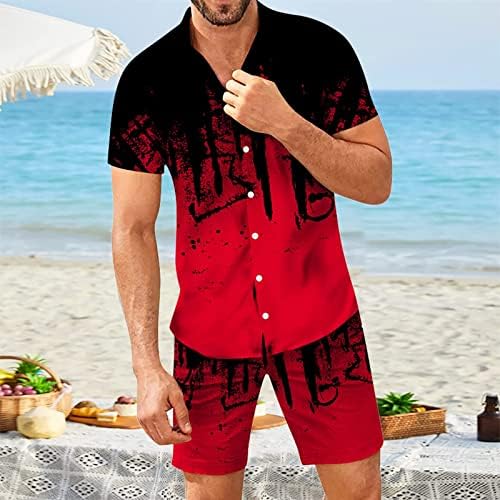 Копчето за мажи на Ymosrh, дшоти кошула и пантолона лето лето лето на хаваи приморски дигитални 3Д-обични облеки кошули, S-2XL