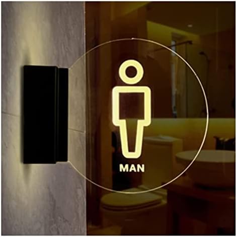 Знак за тоалети од 20 см, LED неонски знак за знаци на LED јасно и долготрајно, акрилен знак за канцелариски хотел за шопинг
