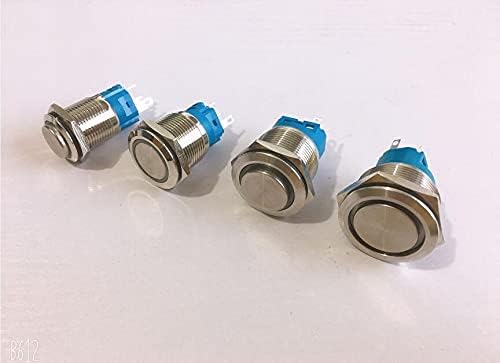 22мм LED прстен метал копче за копче за метал 5PIN 2NO 2NC копче за прислушување на копчето Започнете со водоотпорно - водоотпорно -