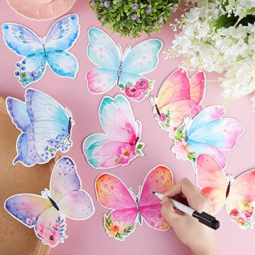 54 парчиња исечоци од пеперутка Аква на wallидни декорации во училница за украсување Билтен табла граници на хартија исечени