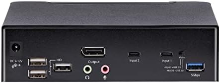 StarTech.com USB C Kvm Прекинувач, 2 Port DisplayPort kvm w/ 4K 60Hz UHD HDR Видео, 3.5 mm Аудио, 4X USB HID И 2X USB 3.2 Gen 1 5gbps