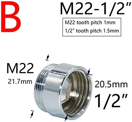 Месинг од сребрена вода спојка 1/2 до M16 M18 M20 M22 M24 M28 Finter Connector Fittings за меурчиња кујна и бања 1 парчиња