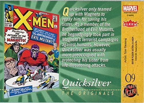 X-Men 2018 Флер Ултра Оригинали Сребрена Фолија Потера Картичка 09 Quicksilver