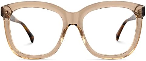 Воглам Кафеав Плоштад Сина Светлина Блокирање Очила, Модни Очила Рамка За Жени Против Напрегање на Очите &засилувач; УВ