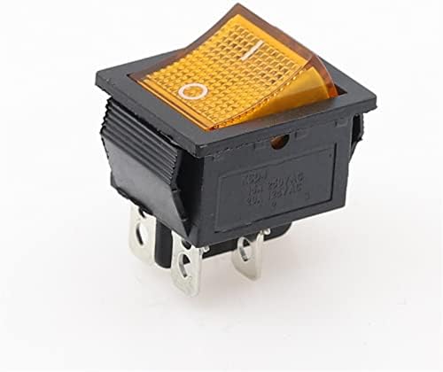Kavela 1PCS Latching Rocker Switch Switch Switch I/O 4/6 пинови со светлина 16A 250VAC 20A 125VAC KCD4
