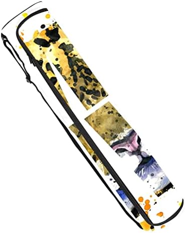 Леопард Апстрактна шема Јога Мат торби со јога со целосна зип торба за жени за жени, вежбање јога мат носач со прилагодлива лента