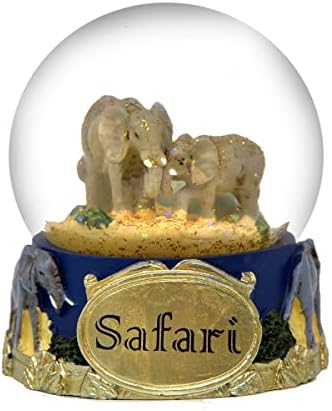 Сафари слон снежен глобус -65мм стаклена снежна купола
