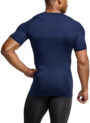Тактички ладни кошули за компресија на кратки ракави на TSLA, кошула за атлетски тренинзи, активни маици со ладен слој на отворено