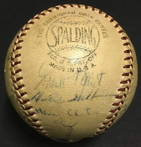 1956 Chicago Cubs потпиша NL Baseball 21 Auto Ernie Banks Monte Irvin PSA/DNA LOA - Автограмски бејзбол