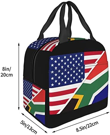 SwpWab Американско Јужноафриканско Знаме Пренослива Фолија За Повеќекратна Употреба Задебелена Изолирана Бенто Торба И За Мажи