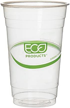 Еко-Производи ЕП-ЦЦ20-Гс Зелена Лента Пластична Обновлива И Компостибилна Ладна Чаша, 20оз Капацитет