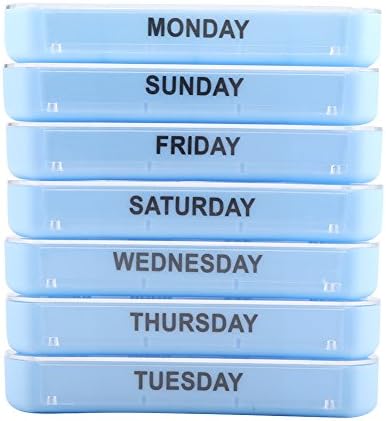 Пластична Кутија За Лекови, 28 Решетки 7 Слоеви Пластична Медицина Кутија за Складирање Лекови англиски Слоеви од понеделник до недела 7 Дневен