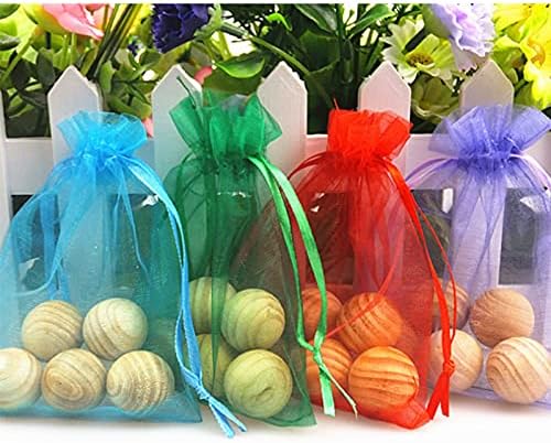 Кедарски блокови за складирање на облека, топчиња од кедар, kjiaiyuo природни ароматични кедар дрвени топки 50 парчиња со 5 сатенски