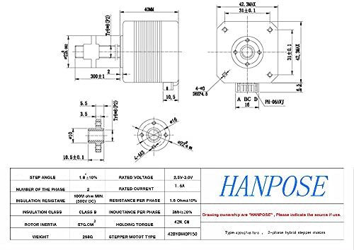 Hanpose NEMA17 Степер Мотор 17HS4401S-T88 300mm T Завртка Прачка Линеарен Z-Мотор Со Трапезоидна Олово Завртка За 3d Печатач Електронска