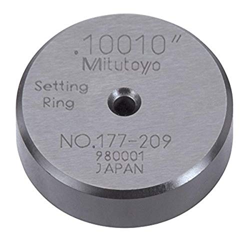 Mitutoyo 177-209 Поставување прстен, ширина од 0,1 , 0,28, 0,98 надворешен дијаметар, +/- 0.00004 Точност
