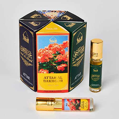 Сет на нафта за премиера на Духхни | العطار العرمмора | x6 шишиња x 6 ml автентични арапски мириси масла | мешавини на халал, Рамазан Еид подарок | Оуд Ибтисам, Оуд Калеје,
