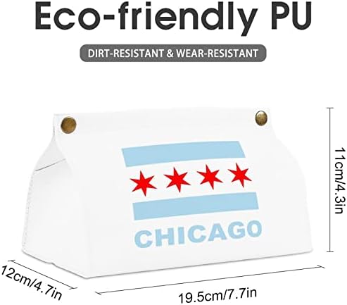 Чикаго Државно Знаме Кутија За Ткиво Покријте Модерни Стп Кожни Салфетки Ткива Држач За Коцки За Автомобил Бања Ноќ Штандови Канцеларија