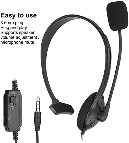Dilwe S480 Corned Telephone Heardse, микрофон за бесплатни повици за повици, откажување на бучава 3,5 mm кабел бинаурална слушалка со