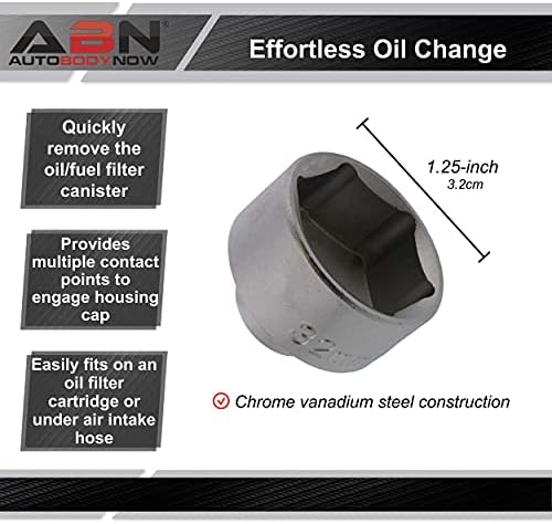 Клуч за филтрирање на нафта ABN - метрички 32мм, низок профил, CRV челик - алатка за приклучок за отстранување на капакот за куќиште