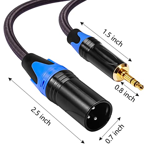 XLR машки до 3,5 мм стерео машко до XLR машки аудио кабел 10 метри Скападен, црна