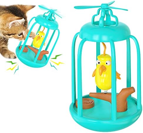 Gesuche Bird House House Cage Tumbler Pet Pet играчка, пролетна играчка со мачки со одвојлив звук, задевајќи интерактивни играчки