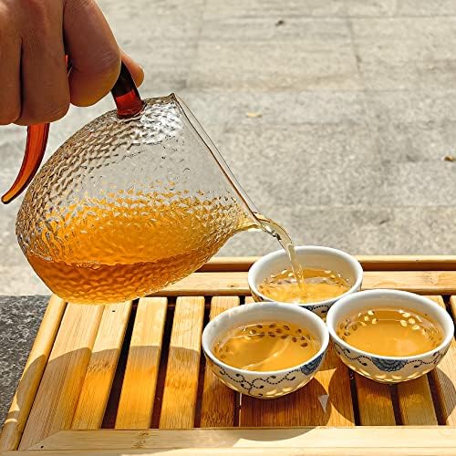 Стаклото Мозентеја Кинески Гонг Кунг Фу чај и млеко стомна Ча Хаи чај за правење стомна за делење на стомна Гонг Дао Беј 280 мл