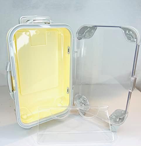 Кутија За Складирање трепки Мини Куфер Шминка За Бонбони Пластичен Мини Багаж Совршен За секоја Пригода Јасен Случај, 4 бои