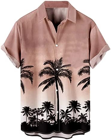 Најдобри маички за маички за мажи Алоха кошула машка модна пролетна летна кошула случајна плажа печатена кратка ракав