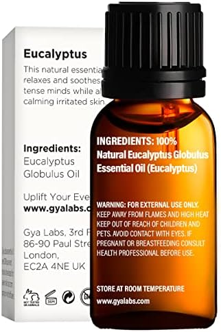 Еукалиптус есенцијално масло за дифузер и еукалиптус ролна на сет - чисто терапевтско одделение за есенцијални масла - 2x10ml - лаборатории