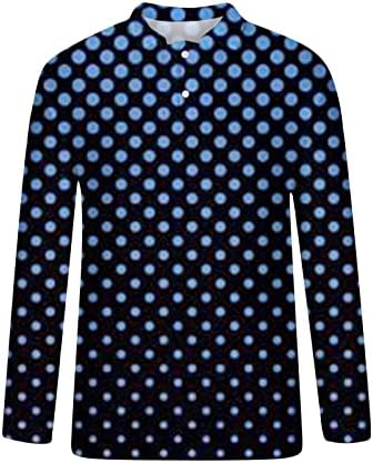 Машки Долги Ракави Маица Копче до Ревер Блузи Мода Печатење Пуловер Тениски Кошули Пуловер Свиркач Блуза