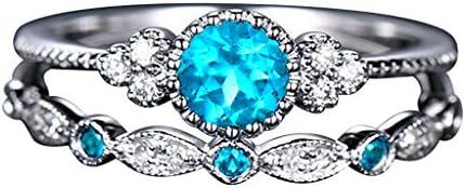925 Сребрен прстен бенд Кубна цирконија CZ Stackable Rings Anniversary свадба невестински прстен постави свадбени прстени за жени