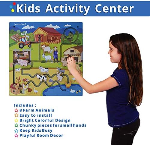 Ѕидни Играчки За Мали Деца - На Панелот За Активност На Ѕидот На Фармата-Сензорен Ѕид За Фини Моторни Вештини и Координација Рака-Око