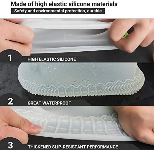 Атофул еднократно силиконски водоотпорни капаци на чевли, силиконски капаци за чевли со патент без лизгање силиконски гумени чевли