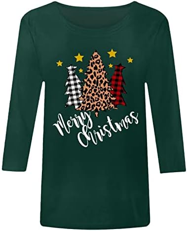 Женски западни грди Божиќни кошули смешни слатки новогодишни елки за снегулки на новогодишник
