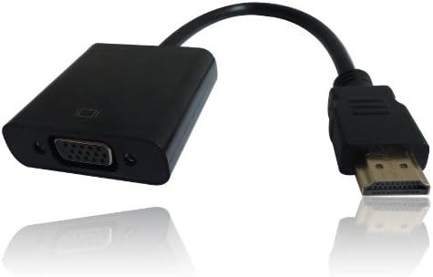 TGOM HDMI до VGA M/F Активен конвертор на адаптер за компјутерски лаптоп лаптоп HD ДВД во црна боја