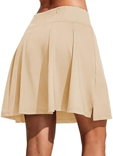Коорун 18 Тениско здолниште на здолниште со должина на коленото со високи половини здолништа за жени плетени вградени шорцеви здолништа