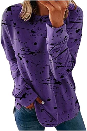 Мода графити уметничка графичка џемпер за жени хипстер хип-хоп активна улична облека обична екипаж со долги ракави лабава маица
