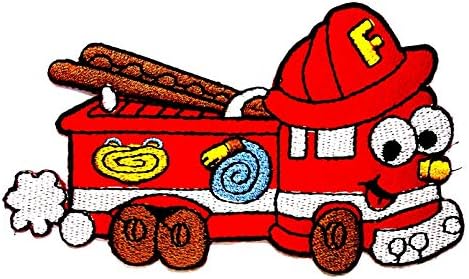 Смајли лице пожарникар пожарникар пожарникар за спасување пожарникар за спасување автобус цртан филм деца деца закрпи торба торба маица фармерки