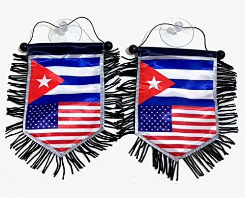 Кубанско американско мини банер Спортско знаме за автомобил и домашна декорација Врати прозорец wallид Мало знаме виси за декории додатоци