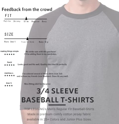Врв со врвни машки 4 пакувања редовно вклопување во бејзбол маица од 3/4 ракави-Котон Раглан Jerseyерси S-5XL