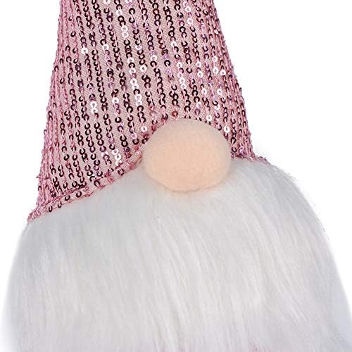 Божиќни светла Gnome украси 2022 розови капаци за розови капа, велигденски долги нозе шведски том рачно изработена санта кадифен кукла,