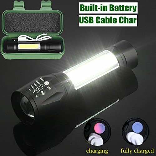 WRROZZ Led Фенерче НА Полнење USB Факел Мини Мало Светло Супер Светло Рачно Мал Пренослив Џеб Блиц Светло Со Страничен Кочан Рефлектор Високи