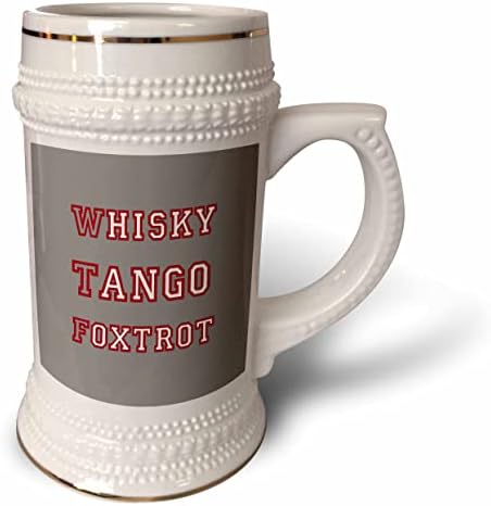 3drose WTF Whisky-Tango-Foxstrot Design Design-22oz Штајн кригла