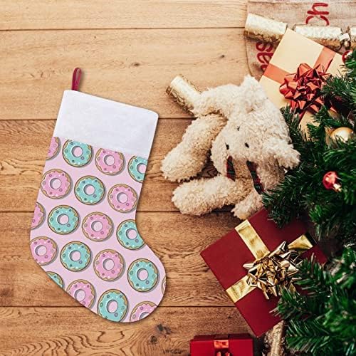 Розови и сини крофни Божиќни порибни божиќни чорапи торбичка куќа семејство Божиќ декор